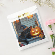 Black Cat Halloween Pumpkin Carving Party