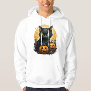 Black Cat Halloween Pumpkin - Cat Hoodie