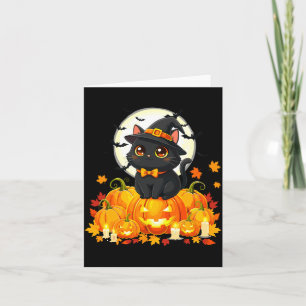 Black Cat Halloween Pumpkin Cat Performance Card