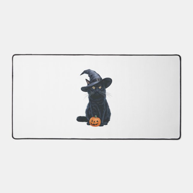 Black Cat Halloween Pumpkin Costume For Women Men  Desk Mat (Front)