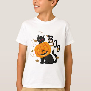 Black Cat Halloween Pumpkin T-Shirt