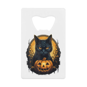 Black Cat Halloween Scary Pumpkins Moon Black Cat