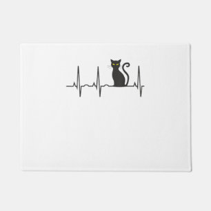 Black Cat Halloween Shirt - Best Spooky Kitty Hear Doormat