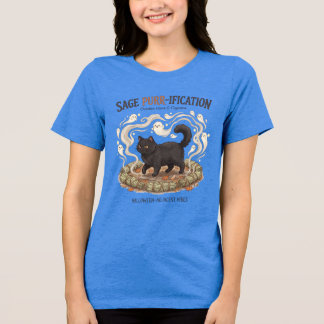 Black Cat Halloween Shirt Sage Purr-ification