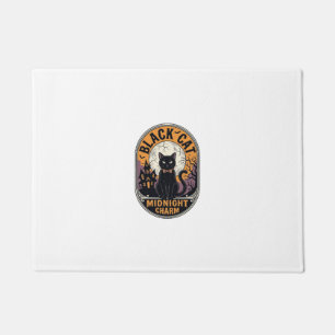 Black Cat Halloween Shirt Vintage Midnight Charm D Doormat