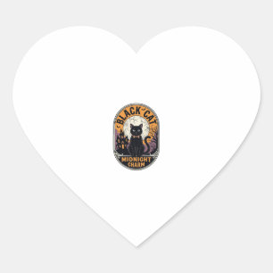 Black Cat Halloween Shirt Vintage Midnight Charm D Heart Sticker