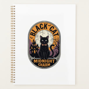 Black Cat Halloween Shirt Vintage Midnight Charm D Planner