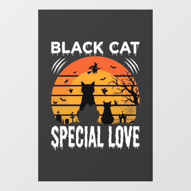 Black Cat Halloween Special Love Gothic Design (Sheet)