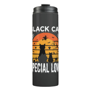 Black Cat Halloween Special Love Gothic Design Thermal Tumbler