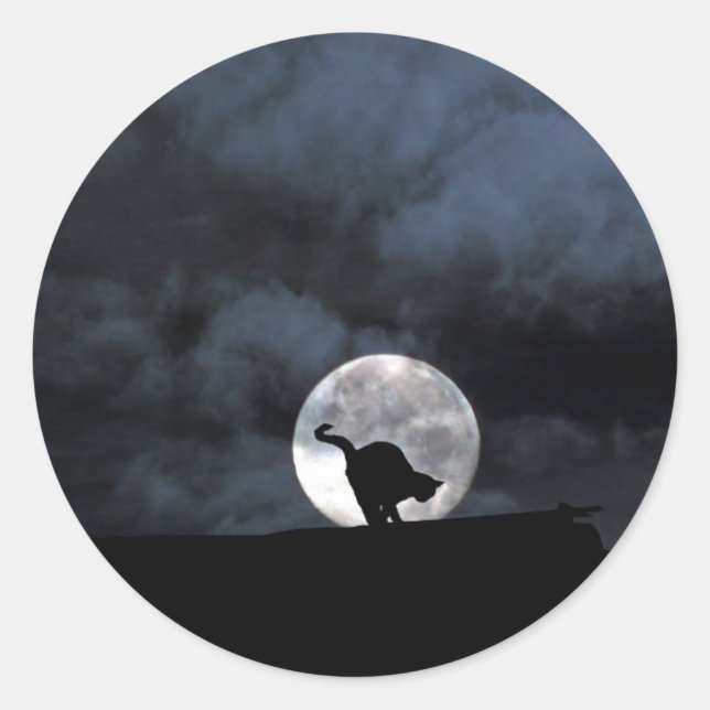 Black Cat Halloween Stickers (Front)