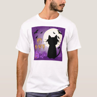 Black Cat Halloween T-Shirt