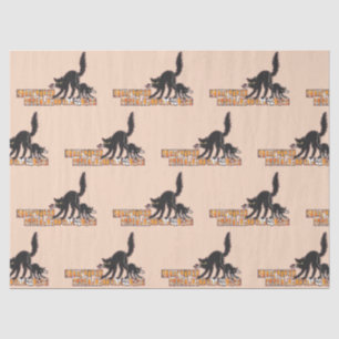 Black cat halloween tissue paper
