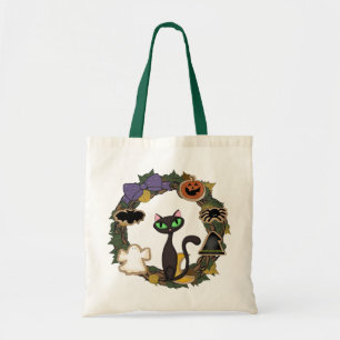 Black Cat Halloween Tote Bag