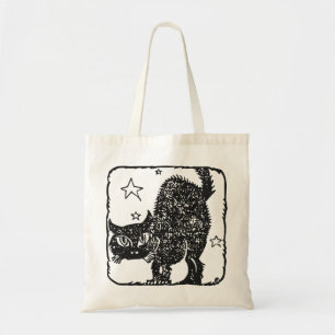 Black Cat Halloween Trick or Treat Tote Bag