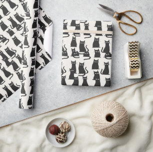 Black Cat Halloween Wrapping Paper
