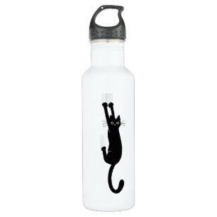 Black Cat Hanging On 710 Ml Water Bottle