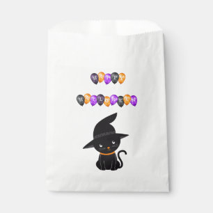 Black Cat Happy Halloween Balloons Favour Bags
