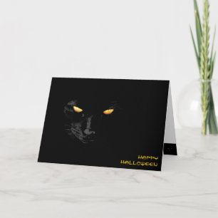 Black Cat Happy Halloween Card