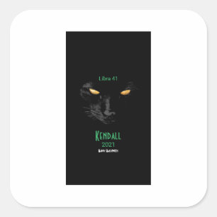 Black Cat Happy Halloween cute Square Sticker