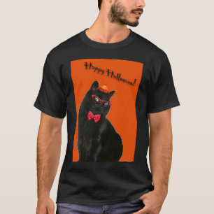 Black Cat Happy Halloween T-Shirt Men/Women