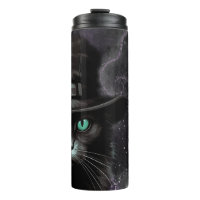 Black Cat Hat Argyle Alcohol Ink