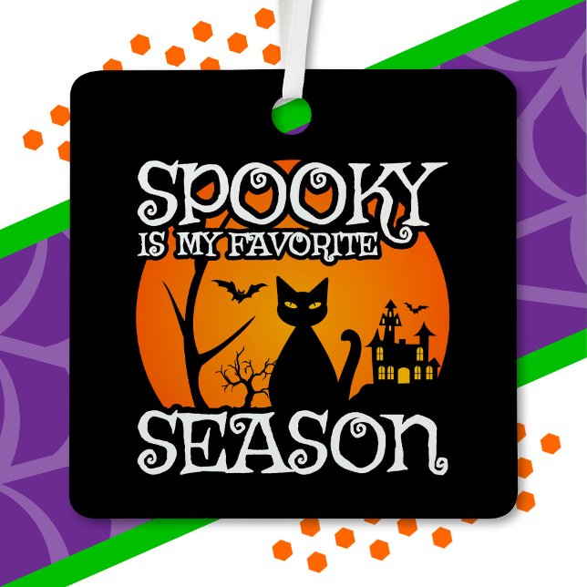 Black Cat Haunted Spooky Season Happy Halloween Metal Tree Decoration (Creator Uploaded)