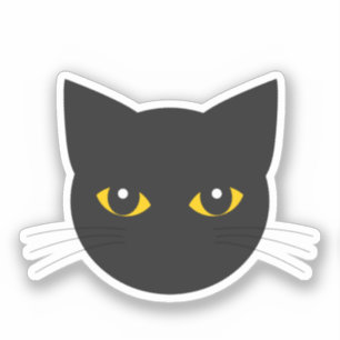 Black cat head Sticker