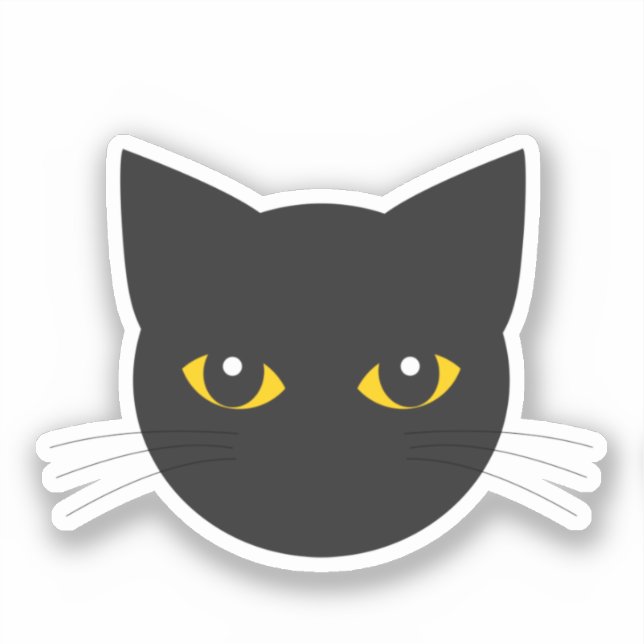Black cat head Sticker (Front)