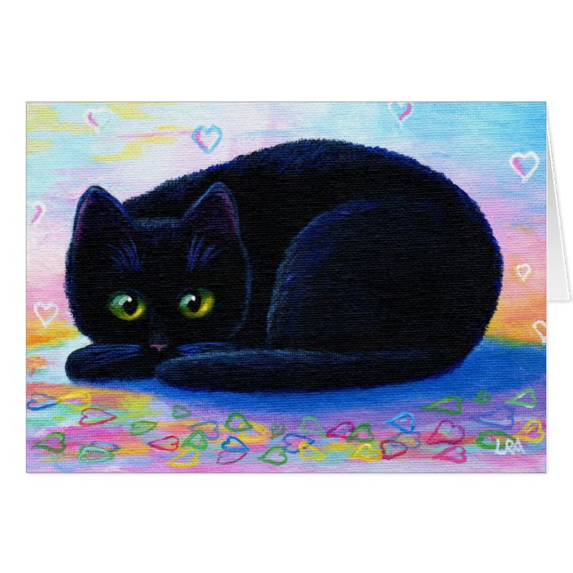 Black Cat Hearts Valentine Creationarts (Front Horizontal)