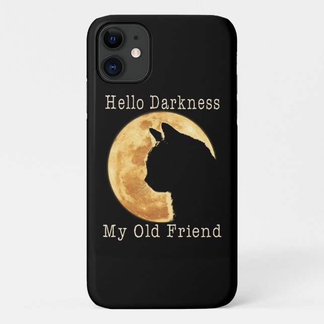 Black Cat Hello Darkness My Old Friend Case-Mate iPhone Case (Back)