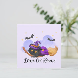 Black Cat Hisses – Halloween Witch Cat