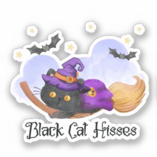Black Cat Hisses – Halloween Witch Cat