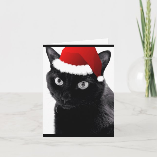 Black Cat Holiday Note Cards (Front)