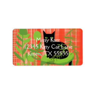 Black Cat Houseplants Address Label