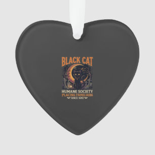 Black Cat Humane Society Halloween Crescent Moon L Ornament