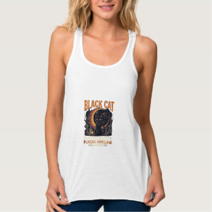 Black Cat Humane Society Halloween Crescent Moon L Singlet