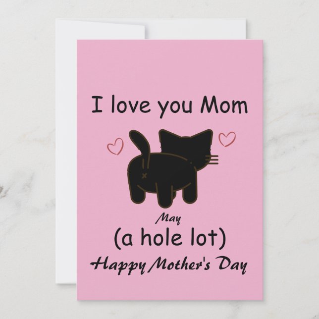 Black cat I love you mum a hole lot  Invitation (Front)