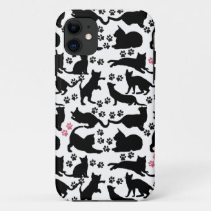Black Cat Icon with Paws Case-Mate iPhone Case