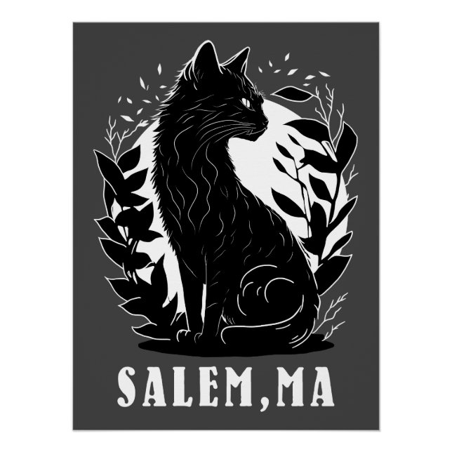 Black Cat Illustration | Salem Poster (Front)
