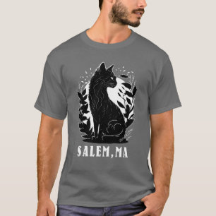 Black Cat Illustration   Salem T-Shirt