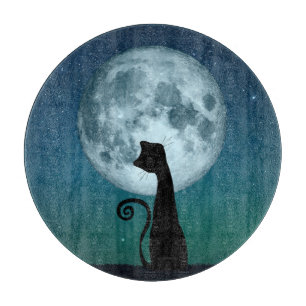 Black Cat in Moonlight Cutting Board