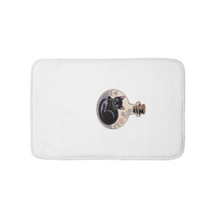Black Cat in Potion Bottle Classic T-Shirt Bath Mat