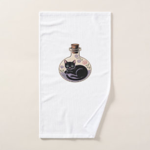 Black Cat in Potion Bottle Classic T-Shirt Hand Towel