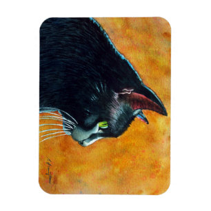 Black Cat in Profile Magnet