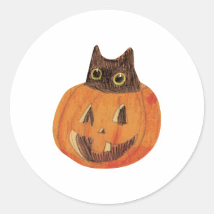 Black Cat In Pumpkin sticker