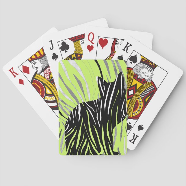 Black Cat in the Crazy Grass Playing Cards (Back)