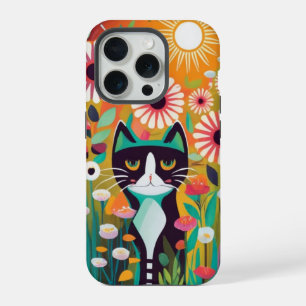 Black Cat in The Garden iPhone 15 Pro Case