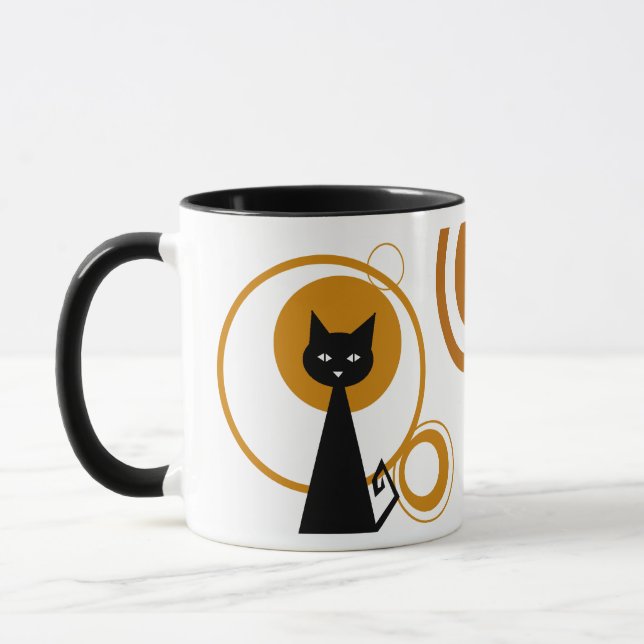 Black Cat in the Moonlight Mug (Left)