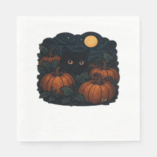 Black Cat in the Patch Classic T-Shirt Napkin