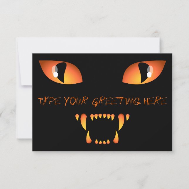 Black Cat Invitations Personalised Halloween Cards (Front)